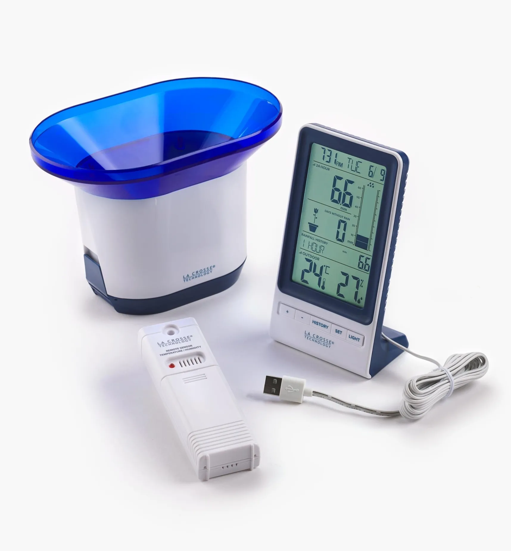 Outlet Wireless Rain Station Weather Measurement